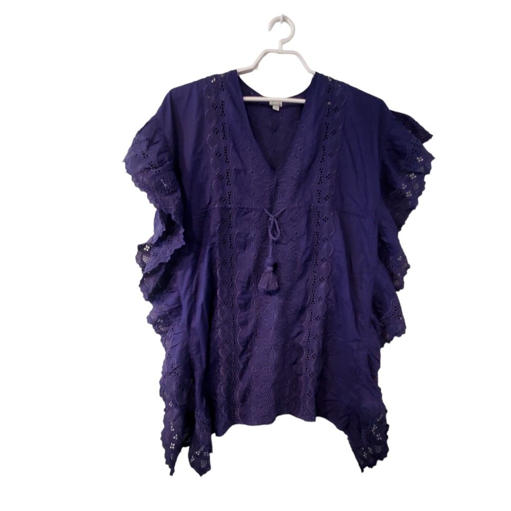 J Crew swimsuit cover up dress womens size XS oversized tunic with tasse…